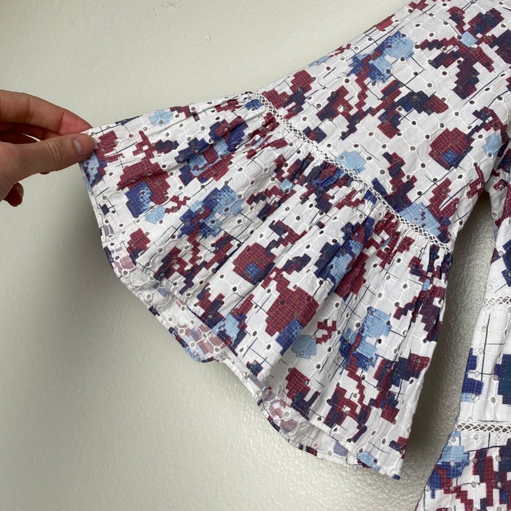 Thakoon Floral Pixel Eyelet Romper - Picture 5 of 6